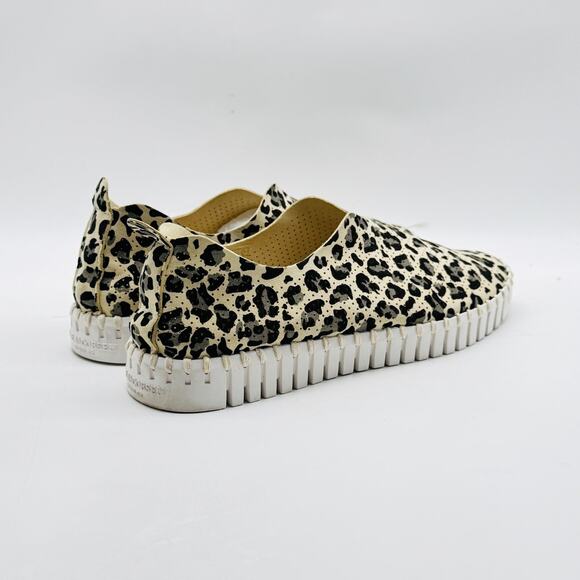 Ilse Jacobsen Shoes Womens 37 US 7 Brown Black Animal Print Tulip Slip On Flats - Picture 8 of 11